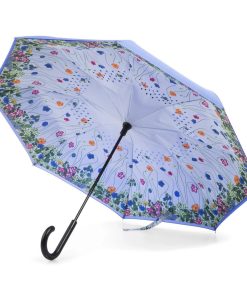 Stick Reverse-Close Umbrella with Under-Canopy Print